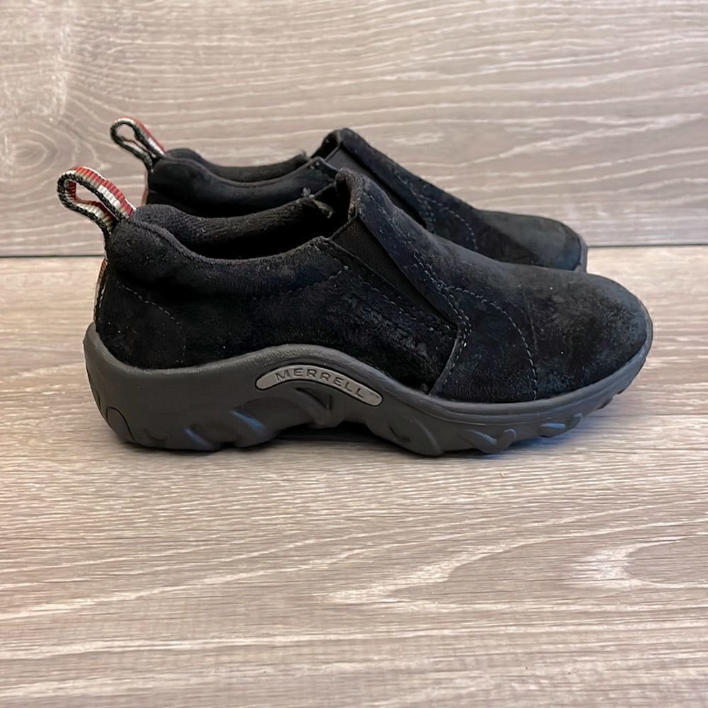 Merrell Jungle Moc Little Boys Size 12.5 Black Suede Slip On Shoe